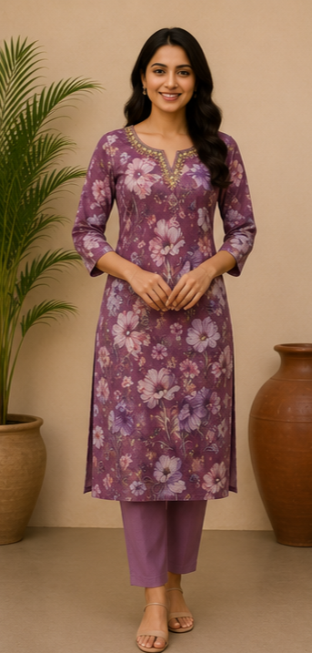 Women's Soft Cotton Floral Printed Kurta