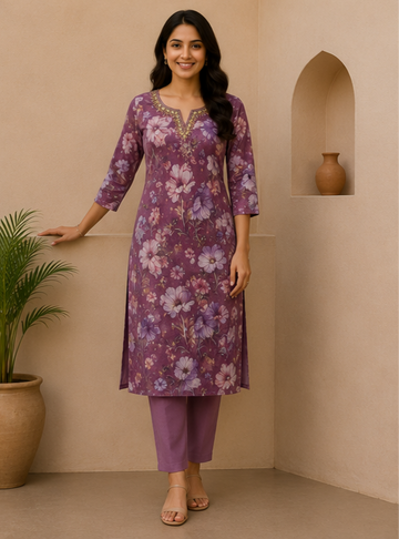 Women's Soft Cotton Floral Printed Kurta